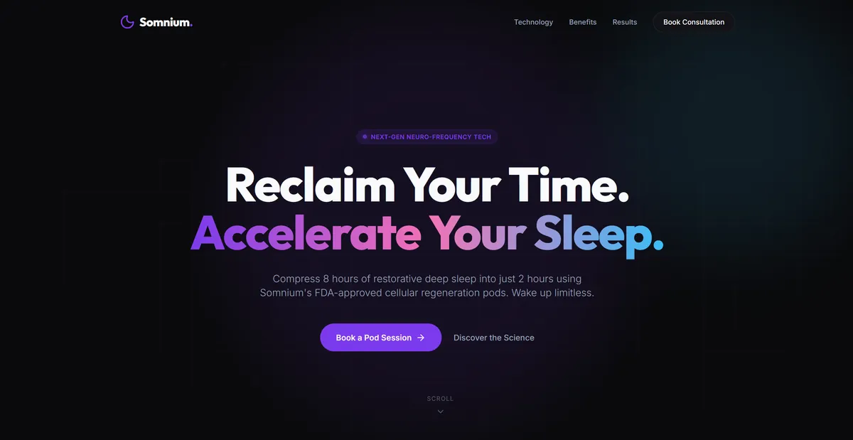 Screenshot del sito Somnyum — Web App