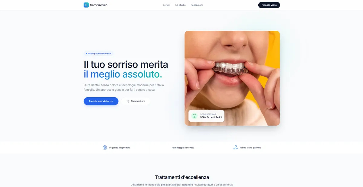 Screenshot del sito Sorridi Amico — E-Commerce