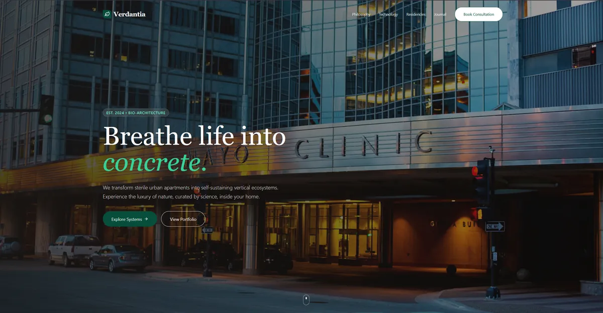 Screenshot del sito Verdantia — Web App
